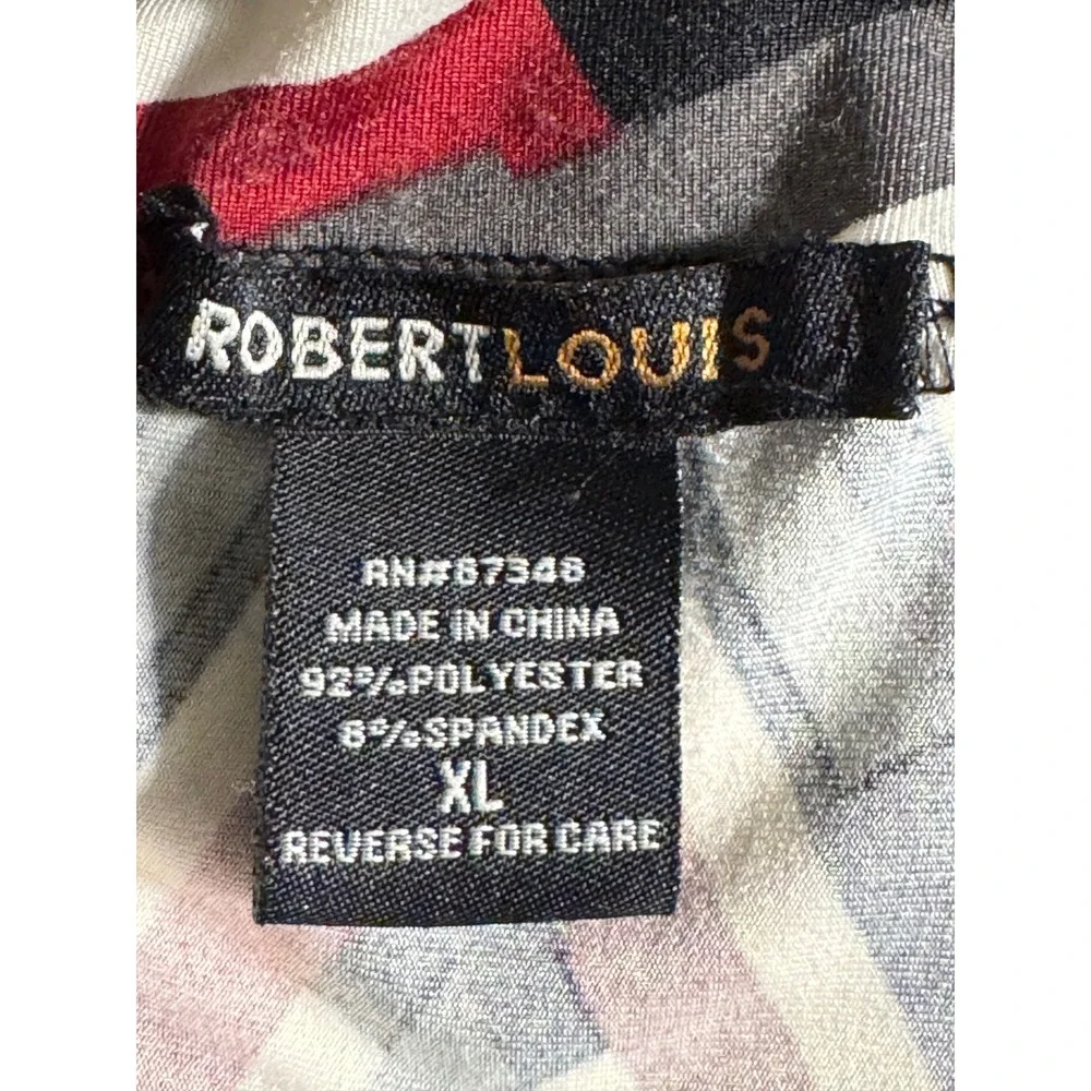 Robert Louis Womens XL Chevron Maxi Skirt Burgundy Black Geometric O-Ring‎